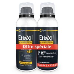 Etiaxil Men Anti-Transpirant Contrôle 48h Aérosol - Lot de 2 x 150ml