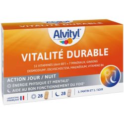 Alvityl Vitalité Durable 56 comprimés - Énergie physique et mentale, bon fonctionnement du foie