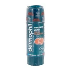 Dermophil Indien Hydratation Lèvres Bio Stick - Goût : Noix de Macadamia - Répare et Apaise - 4 g