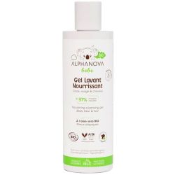 Alphanova Bébé Gel Lavant Nourrissant Bio - 200ml - Nettoie et apaise les peaux atopiques