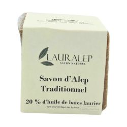 Lauralep Savon D'Alep 20% Laurier Sans parabène - 180g