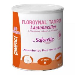 Saforelle Florgynal Probiotique Tampon Compact Mini - 9 Unités