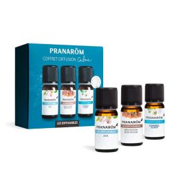 Pranarôm Coffret Diffusion Calme - Orange et Cèdre de l'Atlas - Coffret de 3 flacons de 10ml