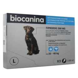 Biocanina Fiprodog 268 mg Solution Spot-On Grands Chiens 3 Pipettes de 2,68 ml