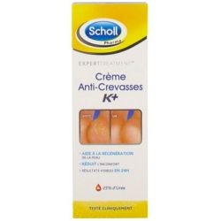 Scholl Crème Anti-Crevasses K+ 25% d'Urée - 60 ml - Réparation intense des talons fendillés