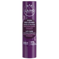 Laino Stick Soin des Lèvres - 4g - Senteur : Cassis Pailleté - Répare, protège et adoucit les lèvres