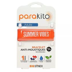 Parakito Bracelet Anti-Moustiques Adulte Orange + 2 Recharges