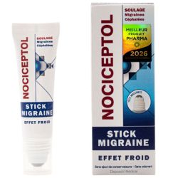 Nociceptol Stick Migraine aux Huiles Essentielles - Effet froid - Soulage Migraines et Céphalées - 10 ml