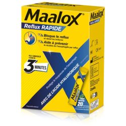 Maalox Reflux Rapide 20 Sachets – Soulagement des brûlures et reflux gastriques