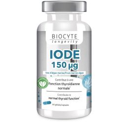 Biocyte Iode 150 µg Fonction thyroïdienne - 90 gélules, programme de 3 mois