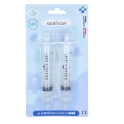 Nanou Care Seringues Nasales Bébé – Lot de 2 seringues de 10 ml avec embout silicone souple