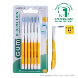 GUM Bi-Direction Brossette Interdentaire Taille 4 1.4 mm 6 unités - Hygiène bucco-dentaire quotidienne