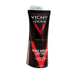 Vichy Homme Hydra Mag C Gel Douche Corps & Cheveux - Lot de 2 x 200 ml - Peaux Sensibles