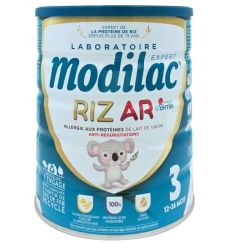 Modilac Riz AR Bi-Mix 3  800 g- Lait infantile sans lactose à base de protéines de riz pour bébé de 12 à 36 mois