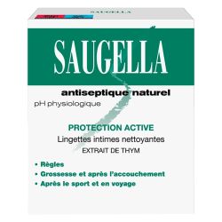 Saugella Antiseptique Lingettes intimes Nettoyante - 10 lingettes - Nettoyant et antiseptique