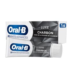 Oral-B Dentifrice Luxe Charbon 3D White Advanced - Poudre de Charbon - Effet Blancheur - 75ml