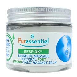 Puressentiel RESP OK Baume de Massage Pectoral Fort 50 ml - Confort pectoral et libération des voies respiratoires