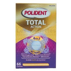 Polident Total Action Nettoyant Quotidien - 66 comprimés