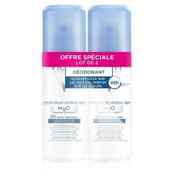 Vichy Déodorant Minéral 48H - Lot de 2 x 125 ml - Déodorant Sans Sels d’Aluminium