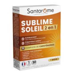 Santarome Sublime Soleil 2 en 1 Autobronzant et Préparateur Solaire Bronzage Sublimé & Peau Préparée - 30 Gélules