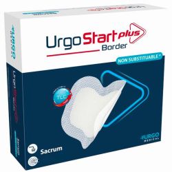 Urgo UrgoStart Plus Border - 16 pansements - 8 x 8 cm - Pansement adhésif très absorbant
