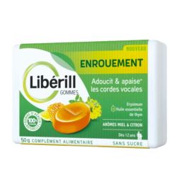 Libérill Enrouement - 50g - Miel/Citron - Apaise la gorge irritée et les cordes vocales