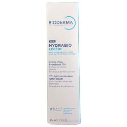 Bioderma Hydrabio Légère Crème d'Eau Hydratante 72h - 40 ml - Peaux normales à mixtes
