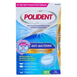 Polident Nettoyant Anti-Bactérien - 72 Comprimés