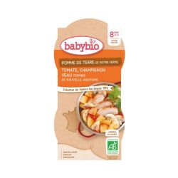 Babybio Pomme de Terre Tomate Champignon Veau 8 mois - 2 x 200g