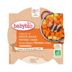 Babybio Assiette Patate Douce Pintade Pruneaux Cannelle 15 mois - 260g