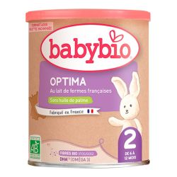 Babybio Optima Lait Infantil 2ème âge - 6/12 mois - 400g - Lait infantile bio avec fibres dès 6 mois