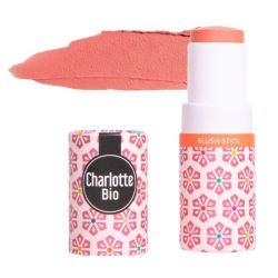 Charlotte Bio Blush en Stick Crémeux Bio Corail Effet Bonne Mine Naturel - 5g