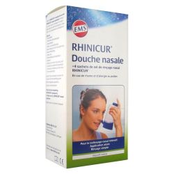 EMS Rhinicur Douche Nasale + Sel de Rinçage Nasal 4 sachets - Adulte - Congestions Nasale