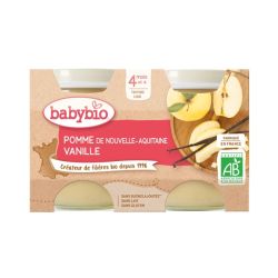 Babybio Petit Pot Pomme Vanille 4 mois - 2 x 130g