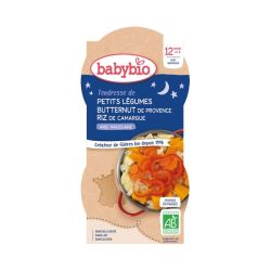 Babybio Bowl Petits Légumes Butternut Riz Marjolaine 12 mois - 2 x 200g