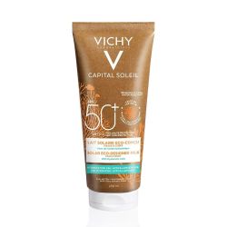 Vichy Capital Soleil Lait Solaire Éco-Conçu SPF50+ - 200 ml - Visage et Corps Tous Types de Peaux