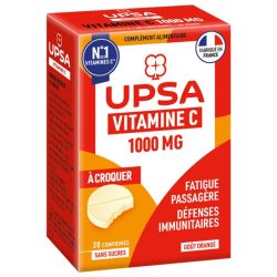 UPSA Vitalité Vitamine C 1000mg 20 Comprimés à Croquer – Énergie et immunité