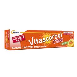 Vitascorbol Vitamine C 1000mg - 20 comprimés effervescents - Vitalité et Défenses Immunitaires