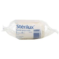 Sterilux Bande Extensible - Bande de Gaze non Adhésive - Très Élastique - 5 cm x 4 m