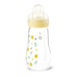 MAM Biberon Verre 260ml - Hygiénique, résistant aux variations de température et tétine ultra-douce