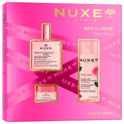 Nuxe Coffret Rose à l'Infini - Huile Prodigieuse Florale + Eau Micellaire Very Rose + Baume Lèvres Very Rose