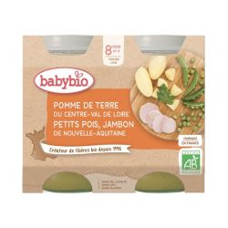 Babybio Petit Pot Pomme de Terre Petits Pois Jambon 8 mois - 2 x 200g