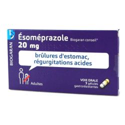 Biogaran Esomeprasole 20Mg - 7 gélules - Brûlures d'estomac, régurgitations acides