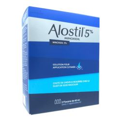 Alostil Minoxidil 5% - 3 flacons de 60ml - Solution pour application cutanée