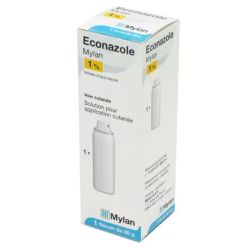 Mylan Econazole 1% Solution pour Application Cutanée - Antifongique - Flacon de 30 g