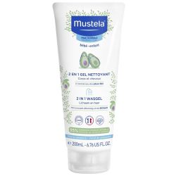 Mustela Gel Lavant Doux à l'Avocat Bio Visage, Cheveux & Corps Bébé Dès la Naissance - 200ml
