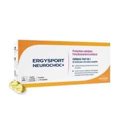 Ergysport Neurochoc+ Fruits Rouges - Protection Cellulaire - 15 sticks et 45 capsules