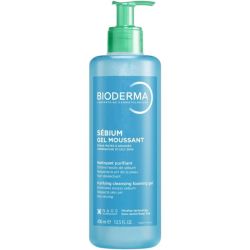 Bioderma Sebium Gel Moussant Nettoyant et Purifiant - 400ml - Nettoie, purifie et régule l’excès de sébum