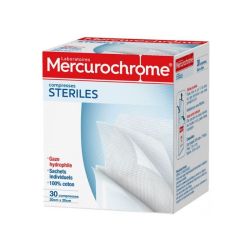 Mercurochrome Compresses Stériles 20cm x 20cm 30 compresses