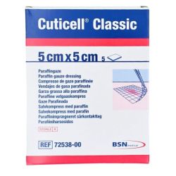 Cuticell Classic 5cm x 5cm (boîte de 5) - Compresse de gaze paraffinée non adhérente
